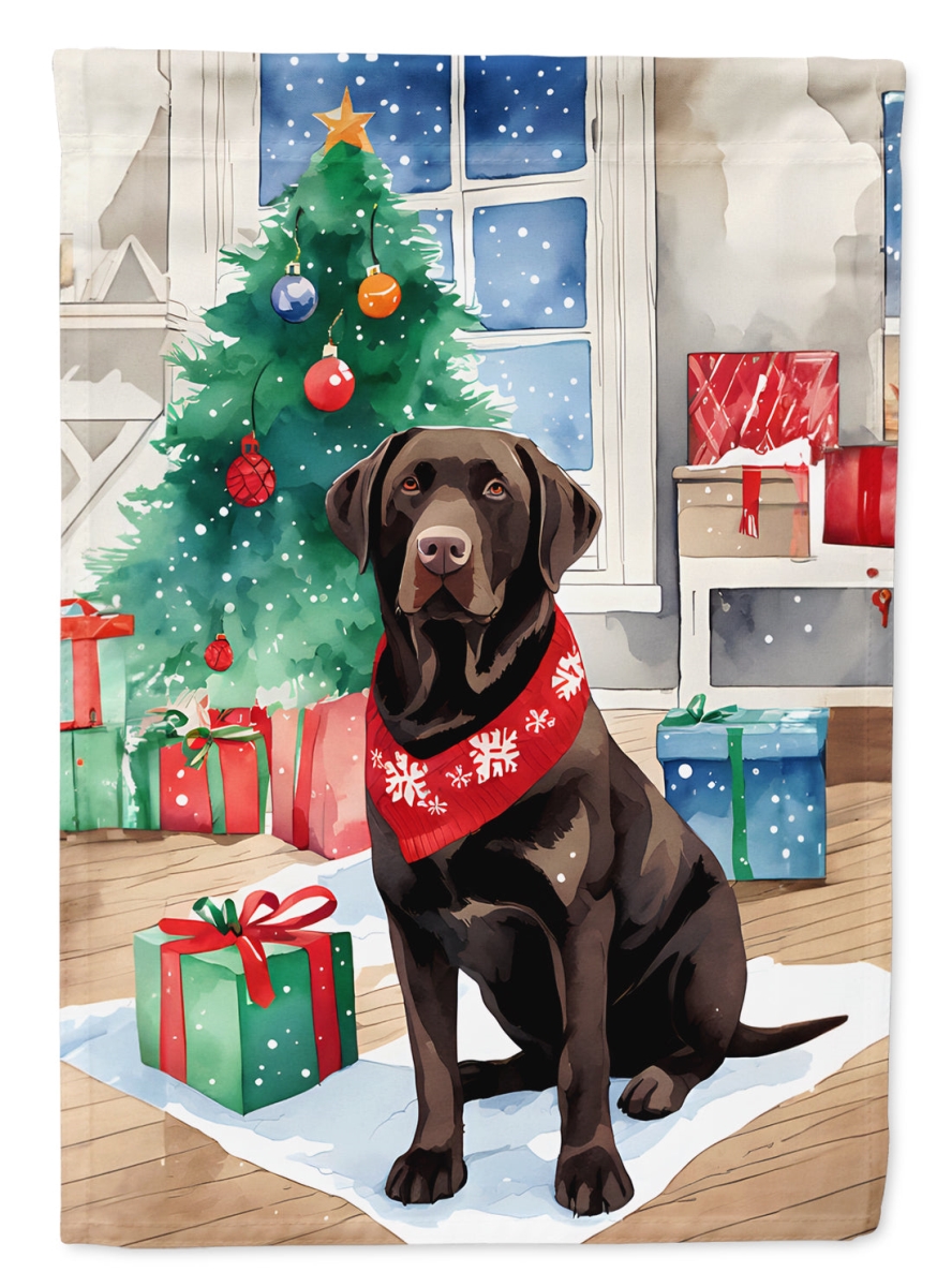 DAC3502GF 15.5 x 11.25 in. Chocolate Labrador Retriever Christmas Polyester Fabric Garden Flag