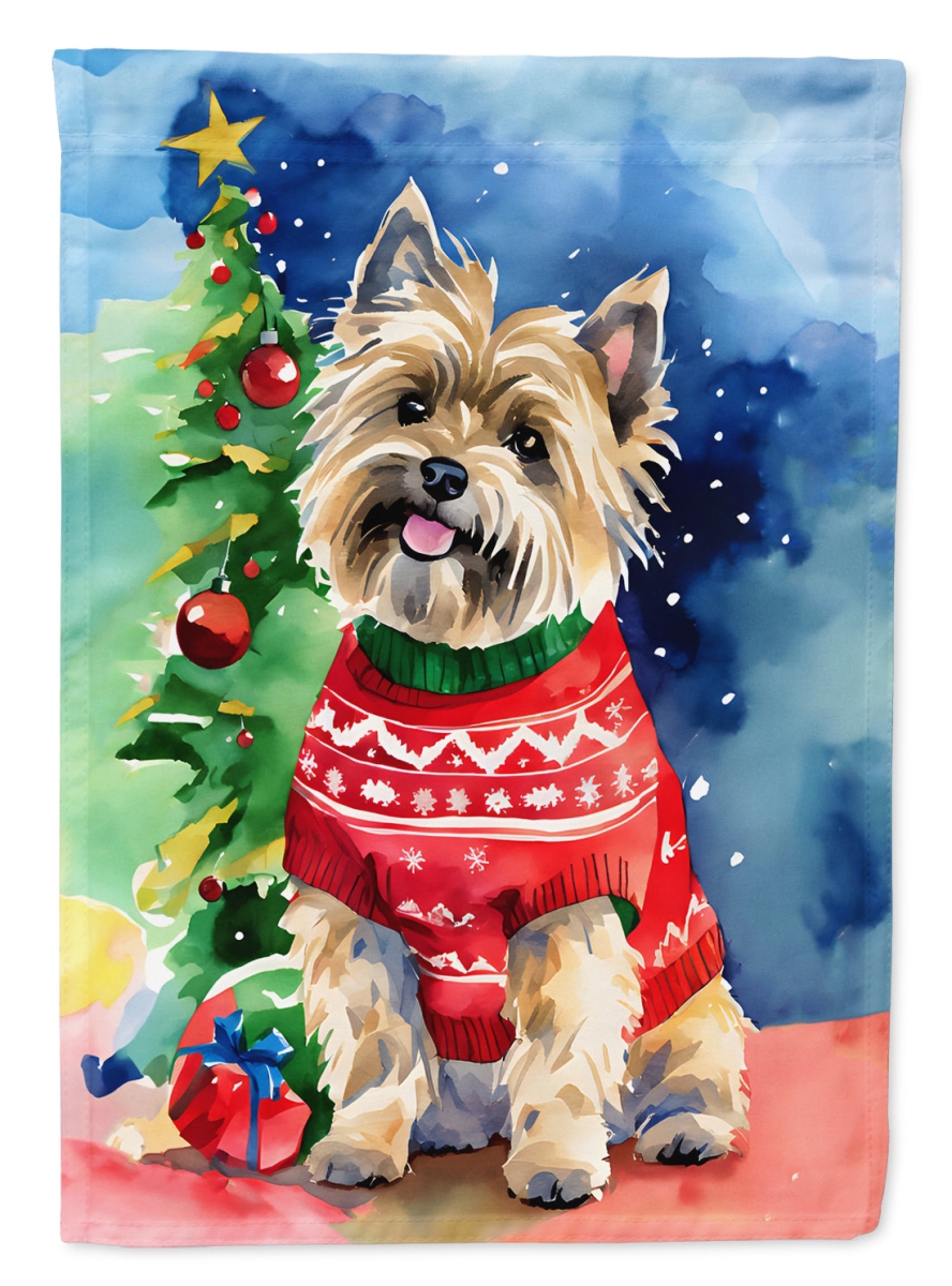 DAC3403CHF 40 x 28 in. Cairn Terrier Christmas Polyester House Flag