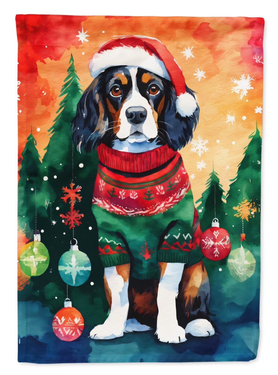 DAC3411CHF 40 x 28 in. Cavalier Spaniel Christmas Polyester House Flag