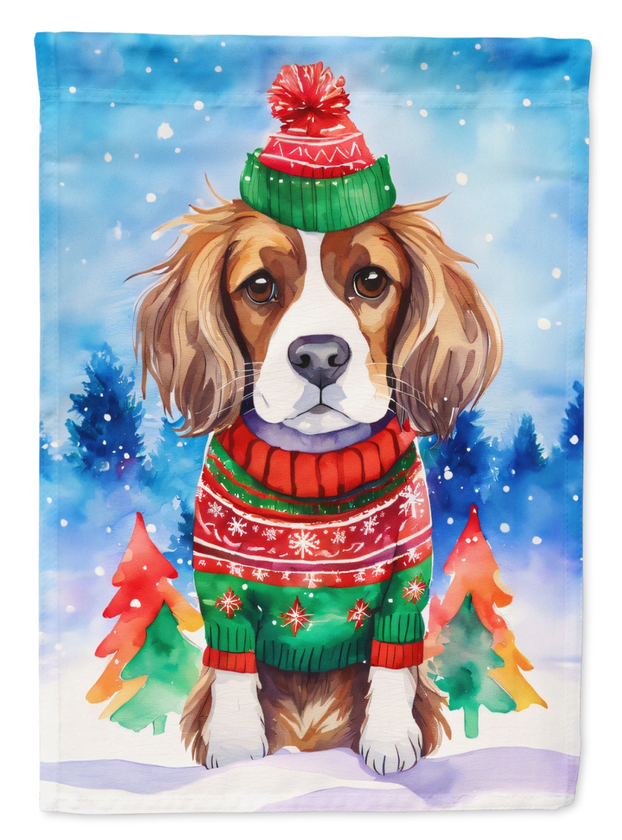 DAC3413CHF 40 x 28 in. Cavalier Spaniel Christmas Polyester House Flag