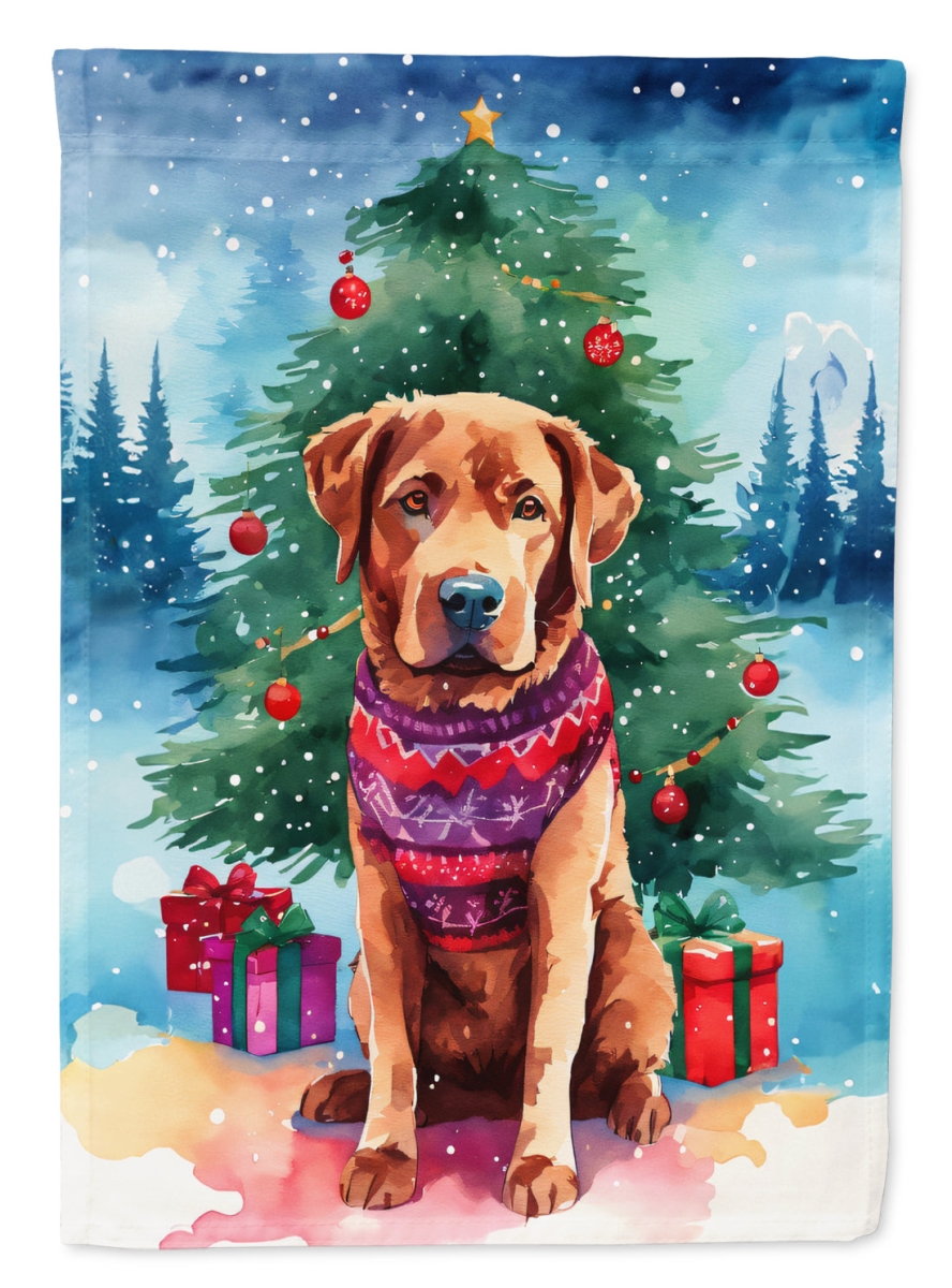 DAC3418CHF 40 x 28 in. Unisex Chesapeake Bay Retriever Christmas Polyester House Flag
