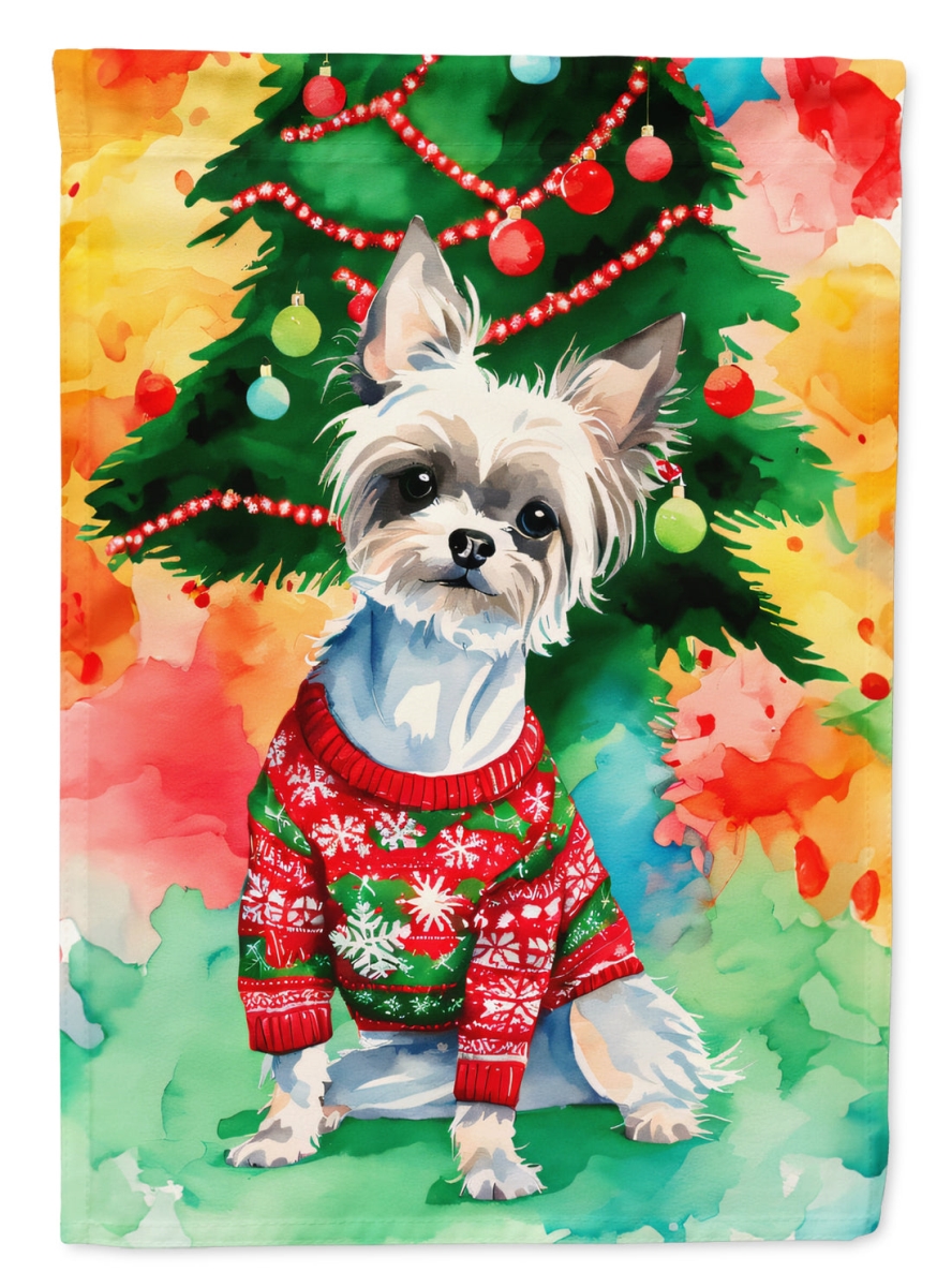 DAC3423CHF 40 x 28 in. Chinese Crested Christmas Polyester House Flag