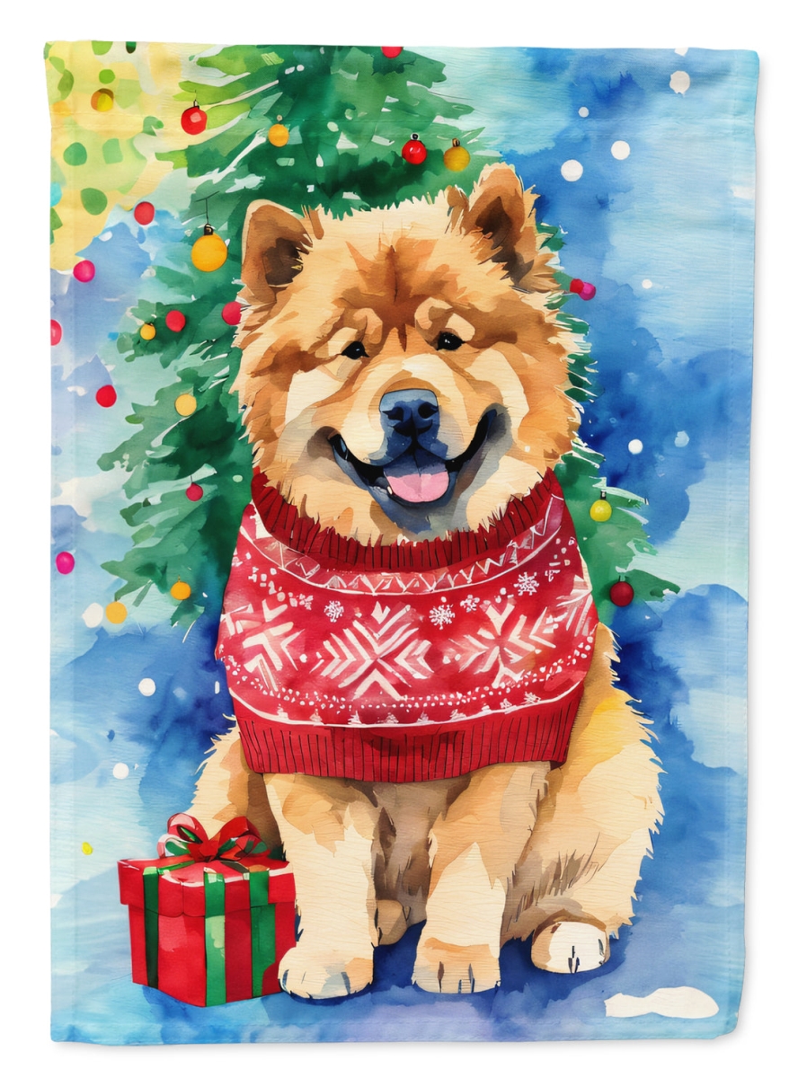 DAC3426CHF 40 x 28 in. Chow Chow Christmas Polyester House Flag