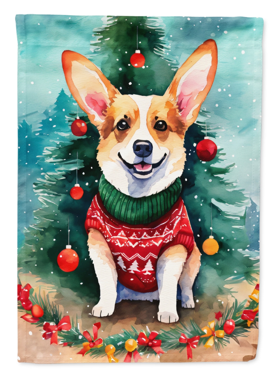 DAC3429CHF 40 x 28 in. Corgi Christmas Polyester House Flag