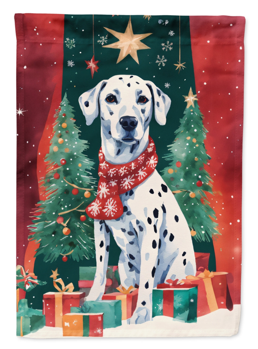 DAC3437CHF 40 x 28 in. Dalmatian Christmas Polyester House Flag
