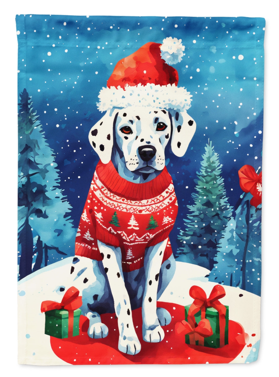 DAC3438CHF 40 x 28 in. Dalmatian Christmas Polyester House Flag