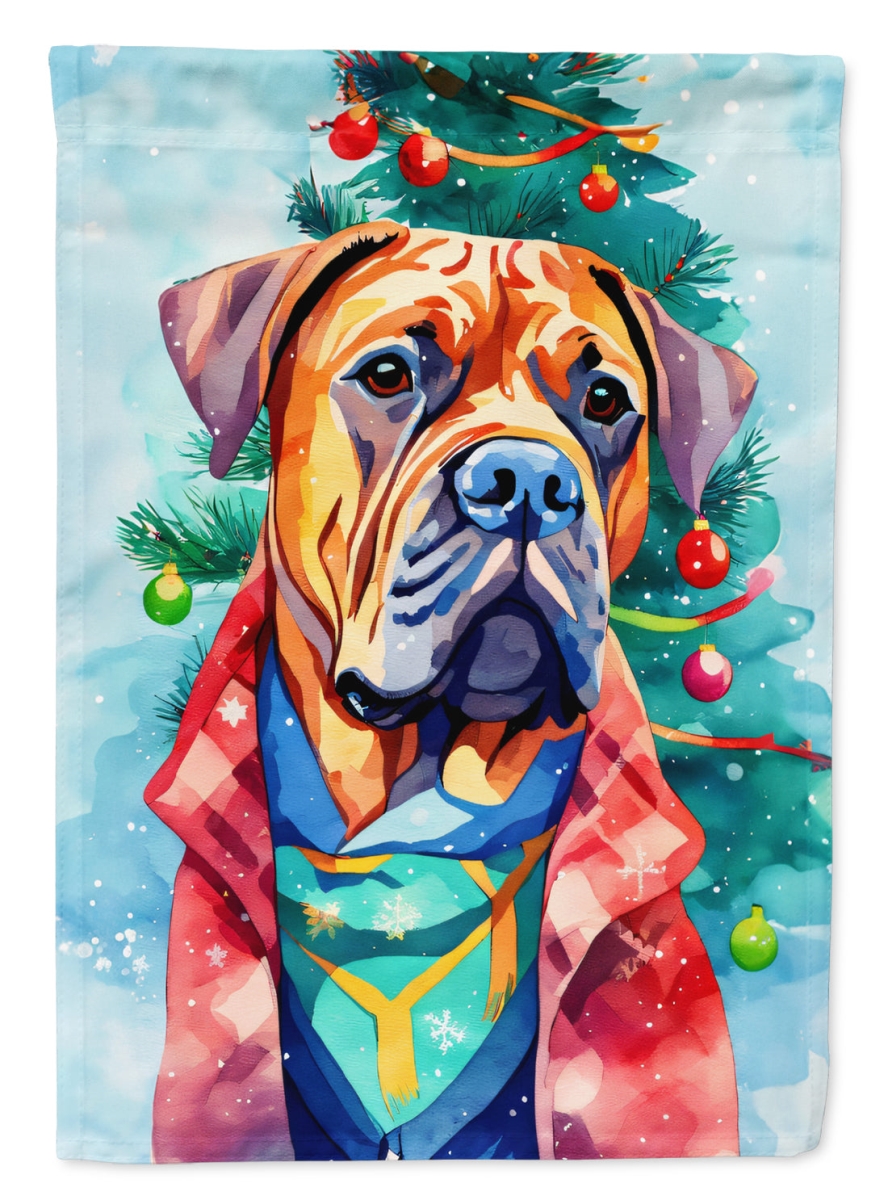 DAC3444CHF 40 x 28 in. Dogue de Bordeaux Christmas Polyester House Flag