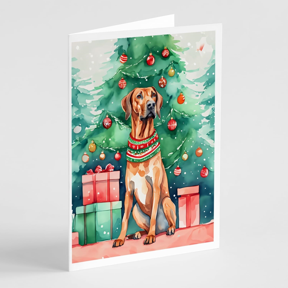 DAC3604GCA7P 5 x 7 in. Unisex Rhodesian Ridgeback Christmas Greeting Cards - Pack of 8