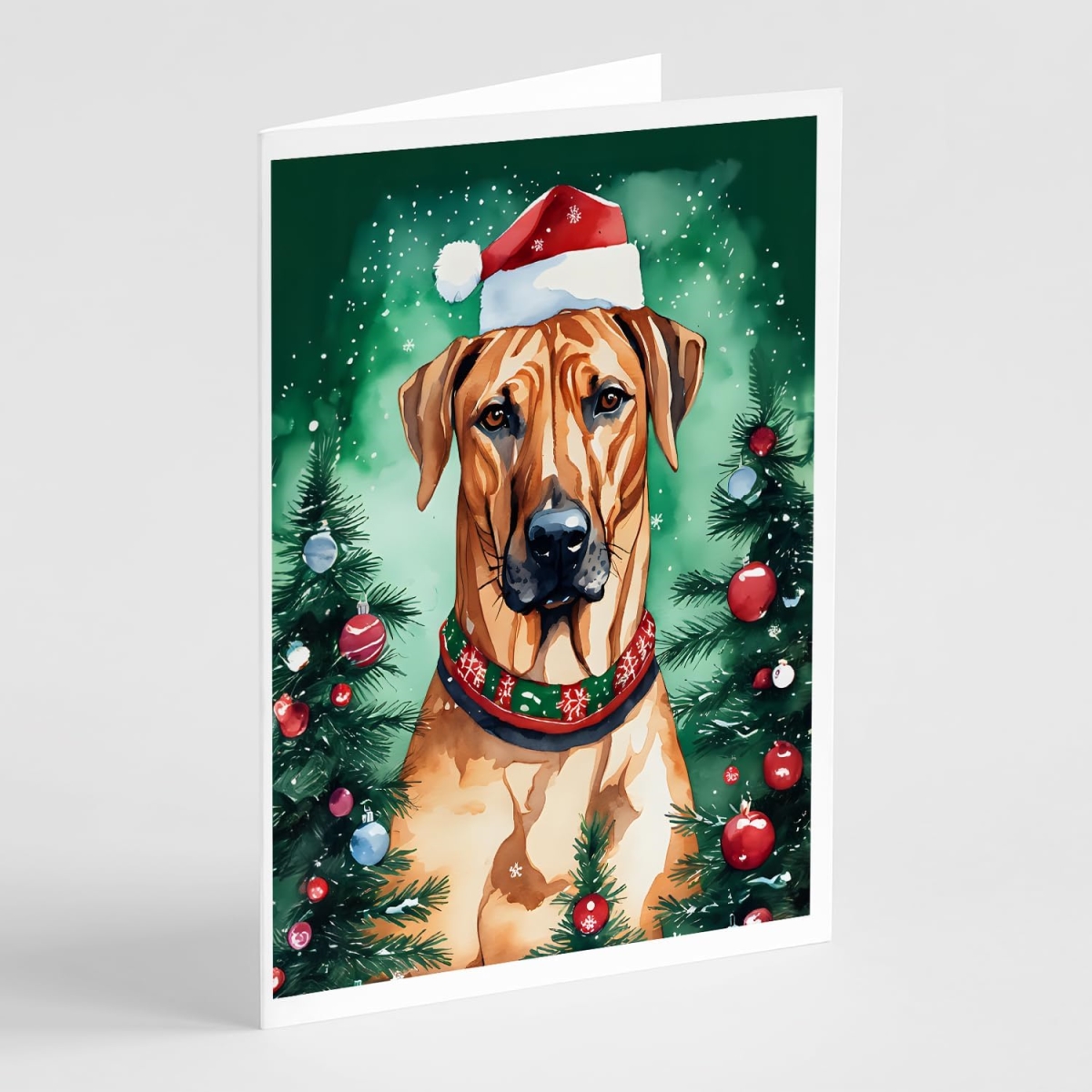 DAC3605GCA7P 5 x 7 in. Unisex Rhodesian Ridgeback Christmas Greeting Cards - Pack of 8