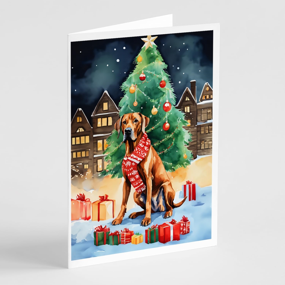 DAC3606GCA7P 5 x 7 in. Unisex Rhodesian Ridgeback Christmas Greeting Cards - Pack of 8