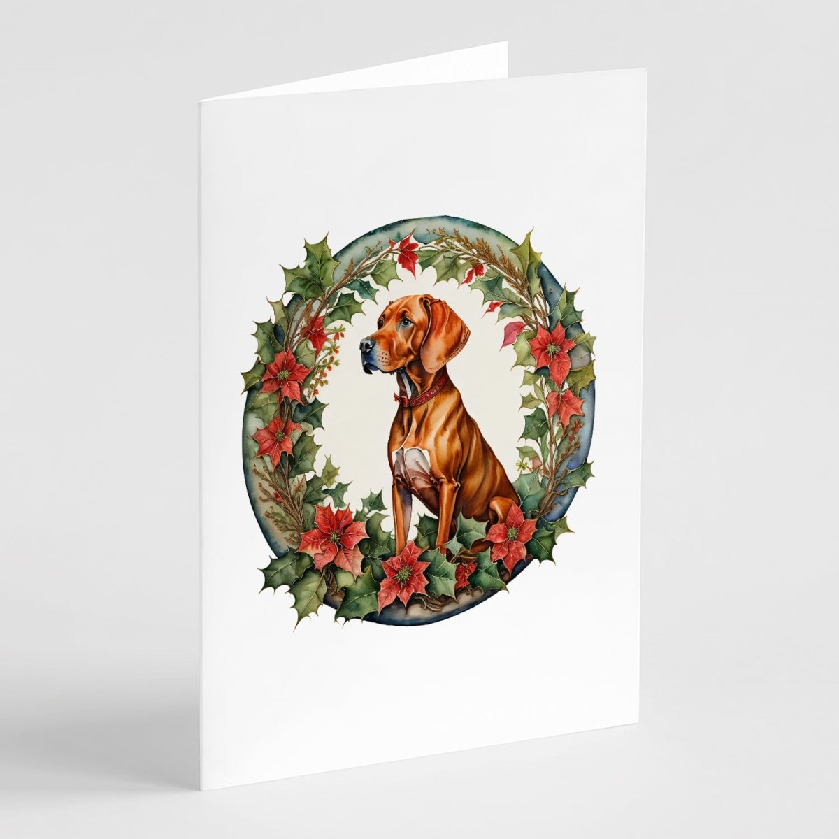 5 x 7 in. Unisex Vizsla Christmas Flowers Greeting Cards - Pack of 8 -  PartyPros, PA4332174