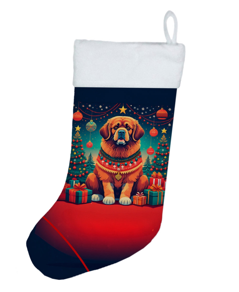 18 x 13.5 in. Unisex Tibetan Mastiff Polyester Christmas Stocking
