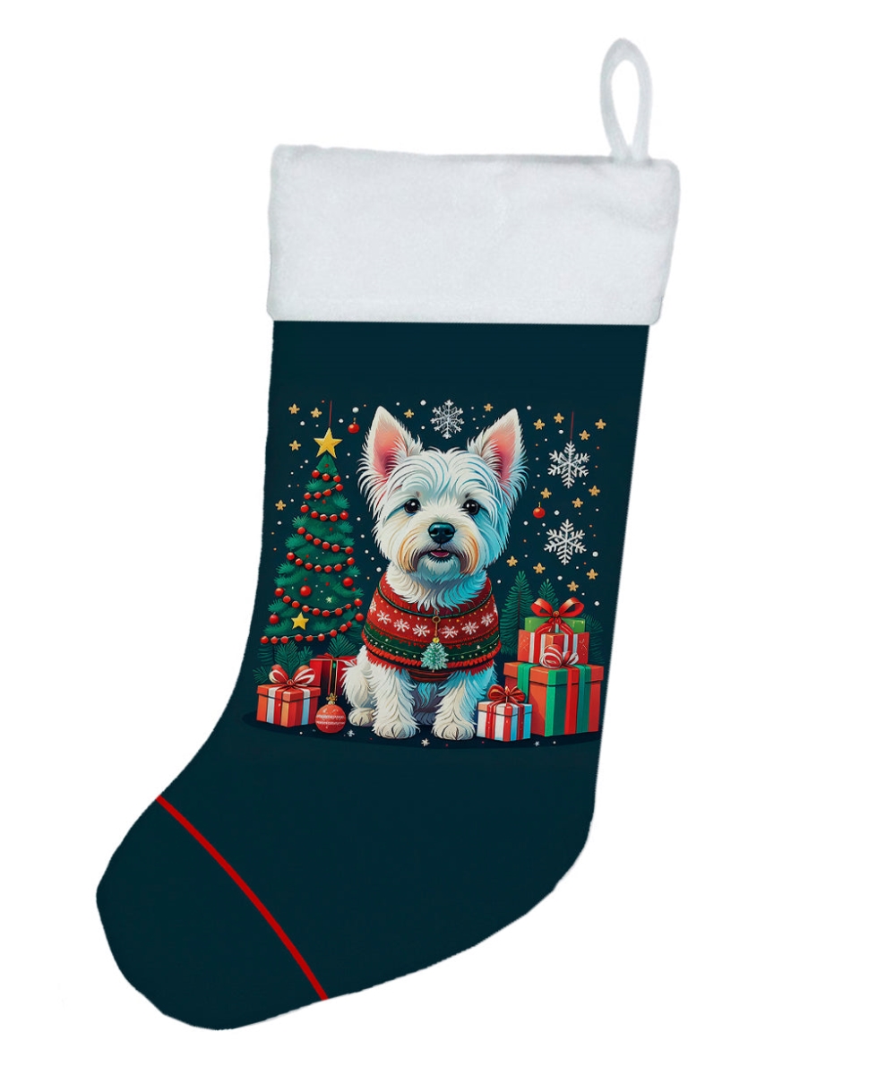 Picture of Carolines Treasures DAC1165CS 18 x 13.5 in. Unisex Westie Polyester Christmas Stocking