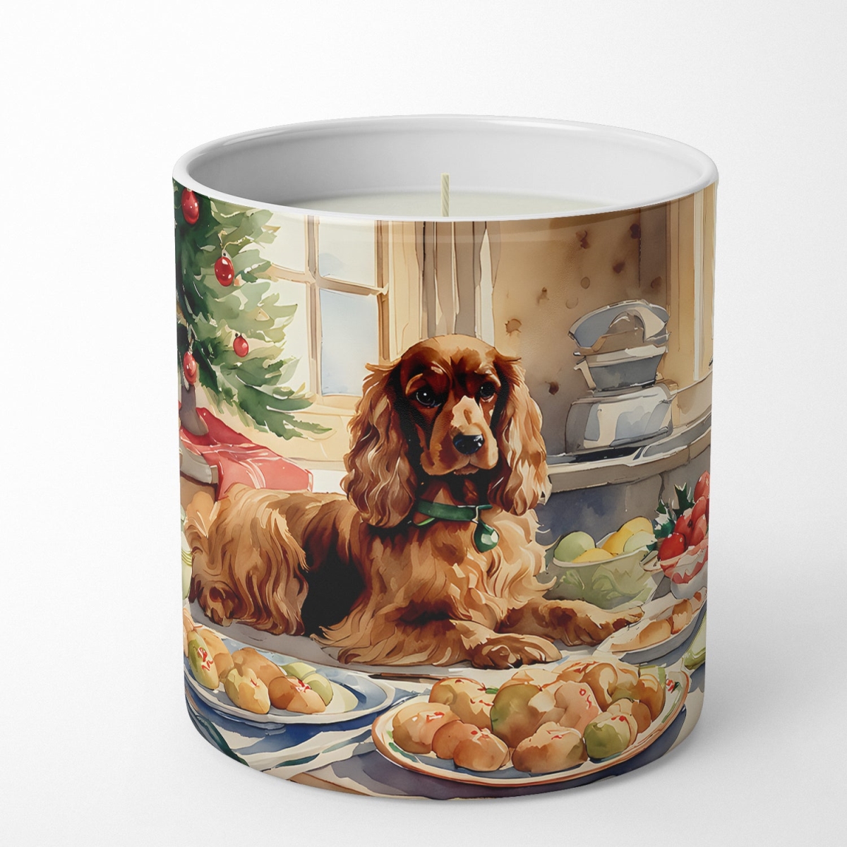 10 oz Cocker Spaniel Christmas Cookies Decorative 100 Percent Soy Candle