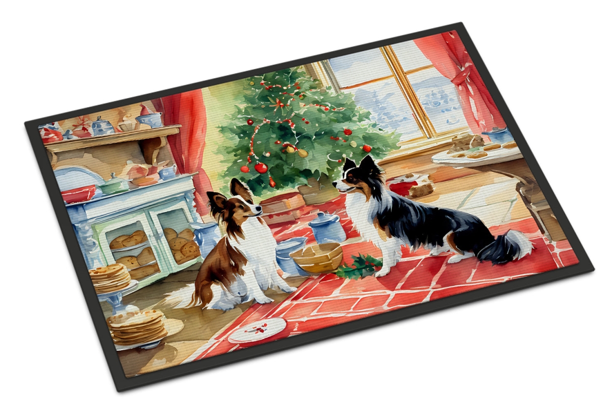 24 x 36 in. Unisex Papillon Christmas Cookies Doormat