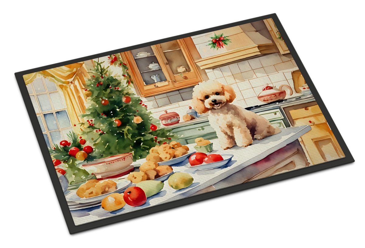 24 x 36 in. Unisex Poodle Christmas Cookies Doormat
