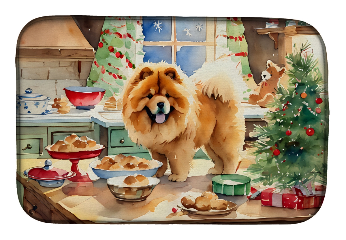 DAC3767DDM 21 x 14 in.  Chow Chow Christmas Cookies Dish Drying Mat