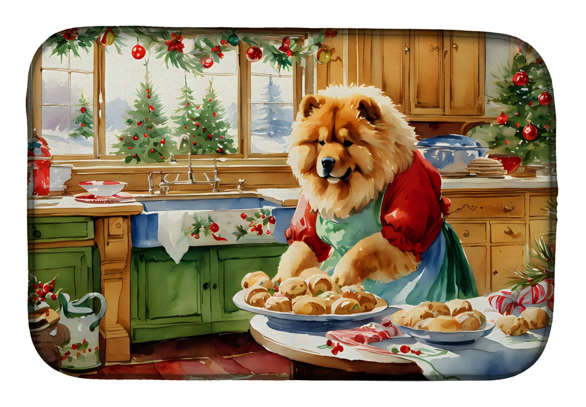 DAC3768DDM 21 x 14 in.  Chow Chow Christmas Cookies Dish Drying Mat
