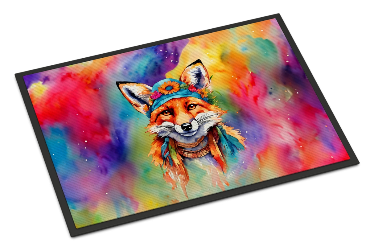 DAC3984MAT 18 x 27 in.  Hippie Animal Fox Doormat
