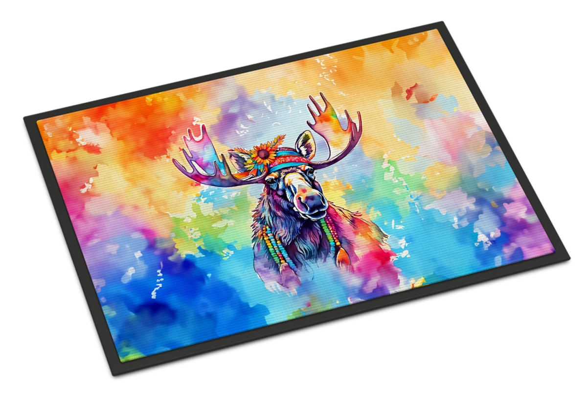 DAC4009MAT 18 x 27 in.  Hippie Animal Moose Doormat
