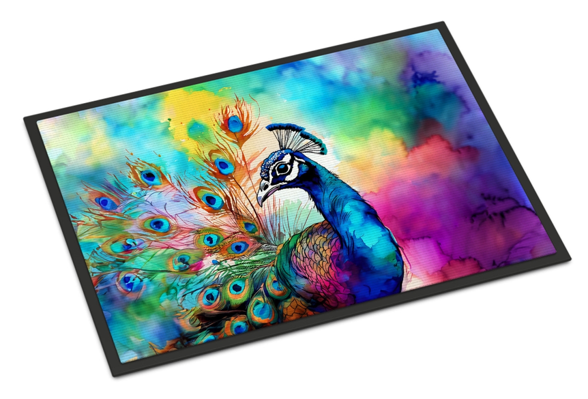 DAC4022MAT 18 x 27 in.  Hippie Animal Peacock Doormat