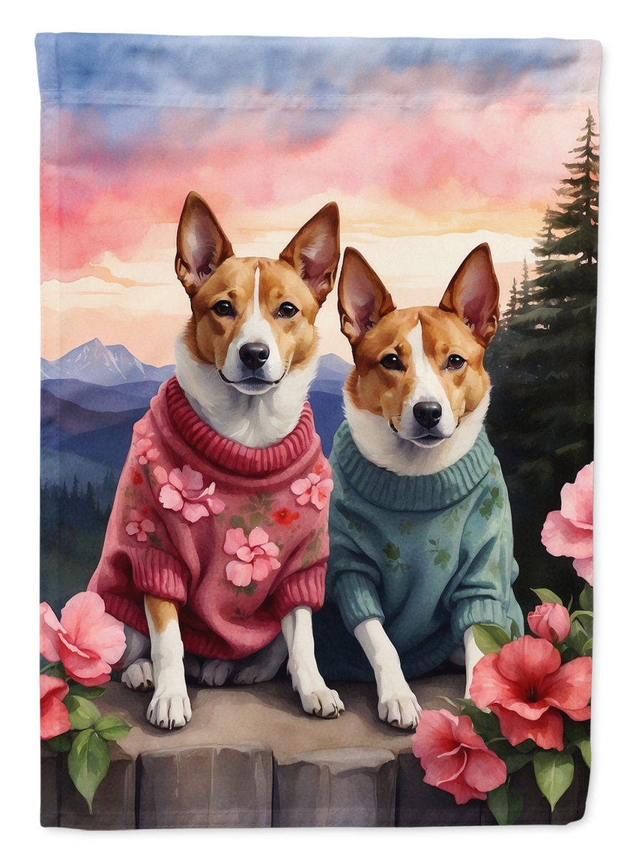 DAC4611GF 15.5 x 11.25 in. Basenji Two Hearts Polyester Fabric Garden Flag