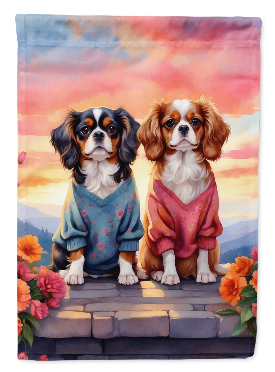 DAC4627GF 15.5 x 11.25 in. Cavalier Spaniel Two Hearts Polyester Fabric Garden Flag