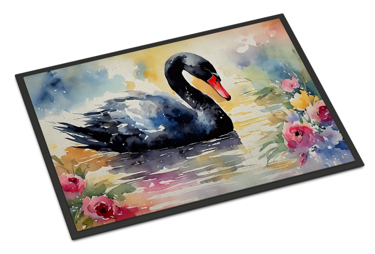 24 x 36 in. Unisex Black Swan Doormat