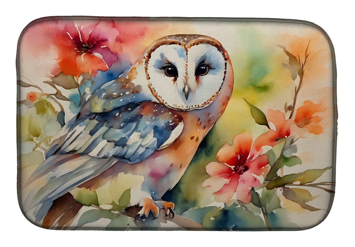 21 x 14 in. Unisex Barn Owl Dish Drying Mat