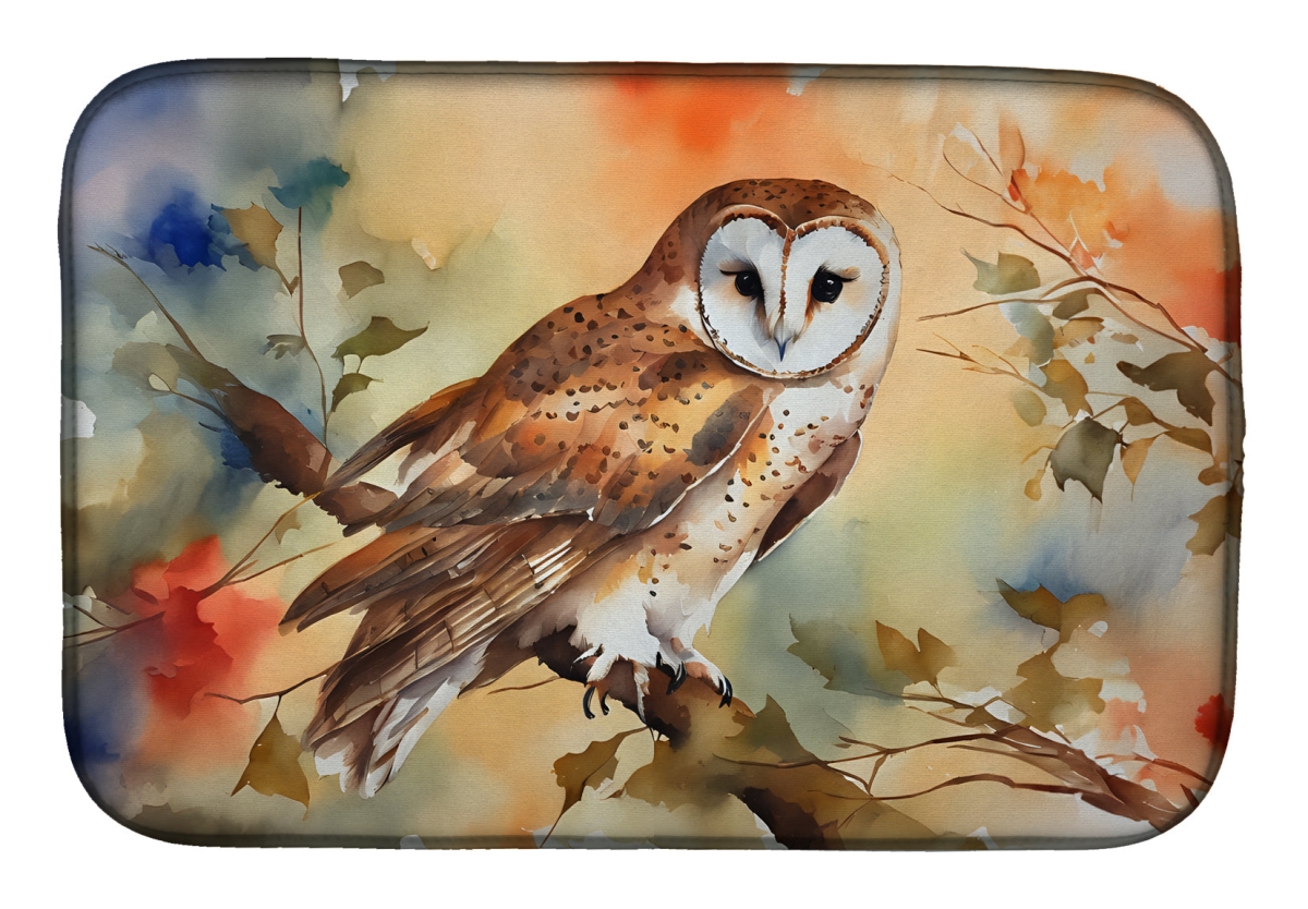 21 x 14 in. Unisex Barn Owl Dish Drying Mat