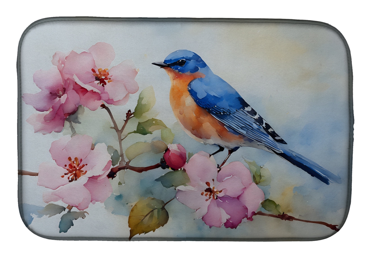 21 x 14 in. Unisex Bluebird Dish Drying Mat