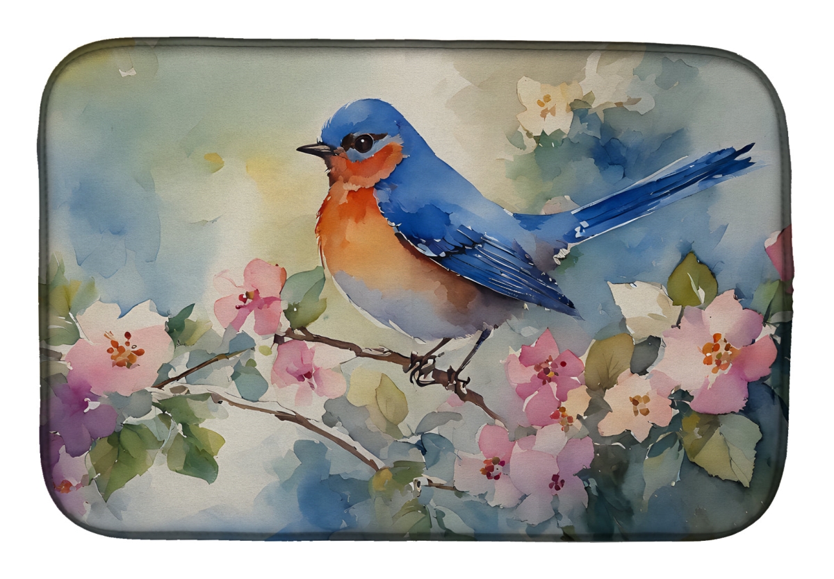 21 x 14 in. Unisex Bluebird Dish Drying Mat