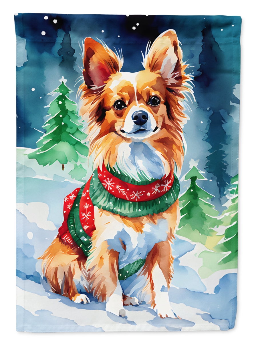 DAC3553GF 15.5 x 11.25 in. Papillon Christmas Polyester Fabric Garden Flag
