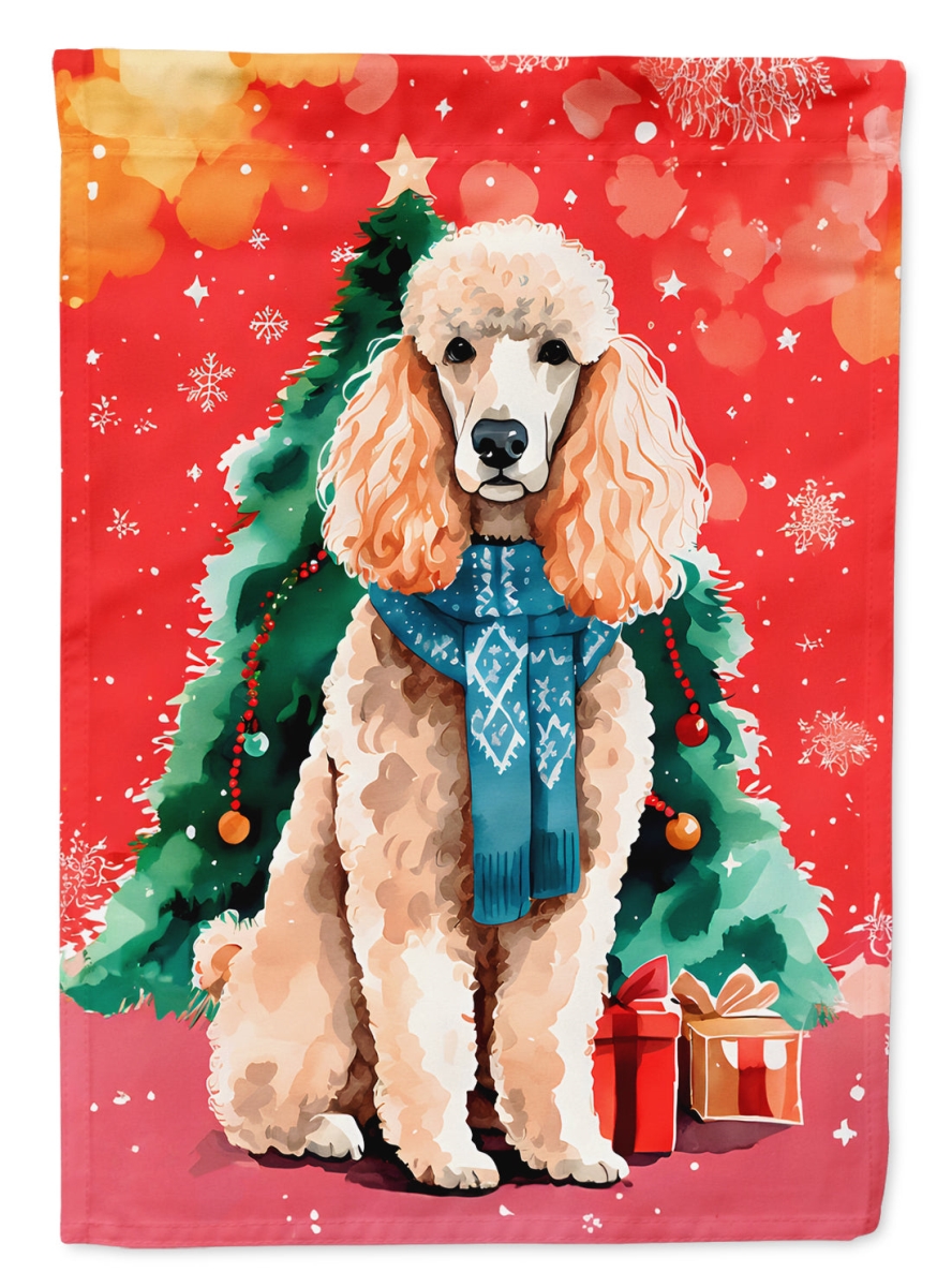 DAC3565GF 15.5 x 11.25 in. Poodle Christmas Polyester Fabric Garden Flag