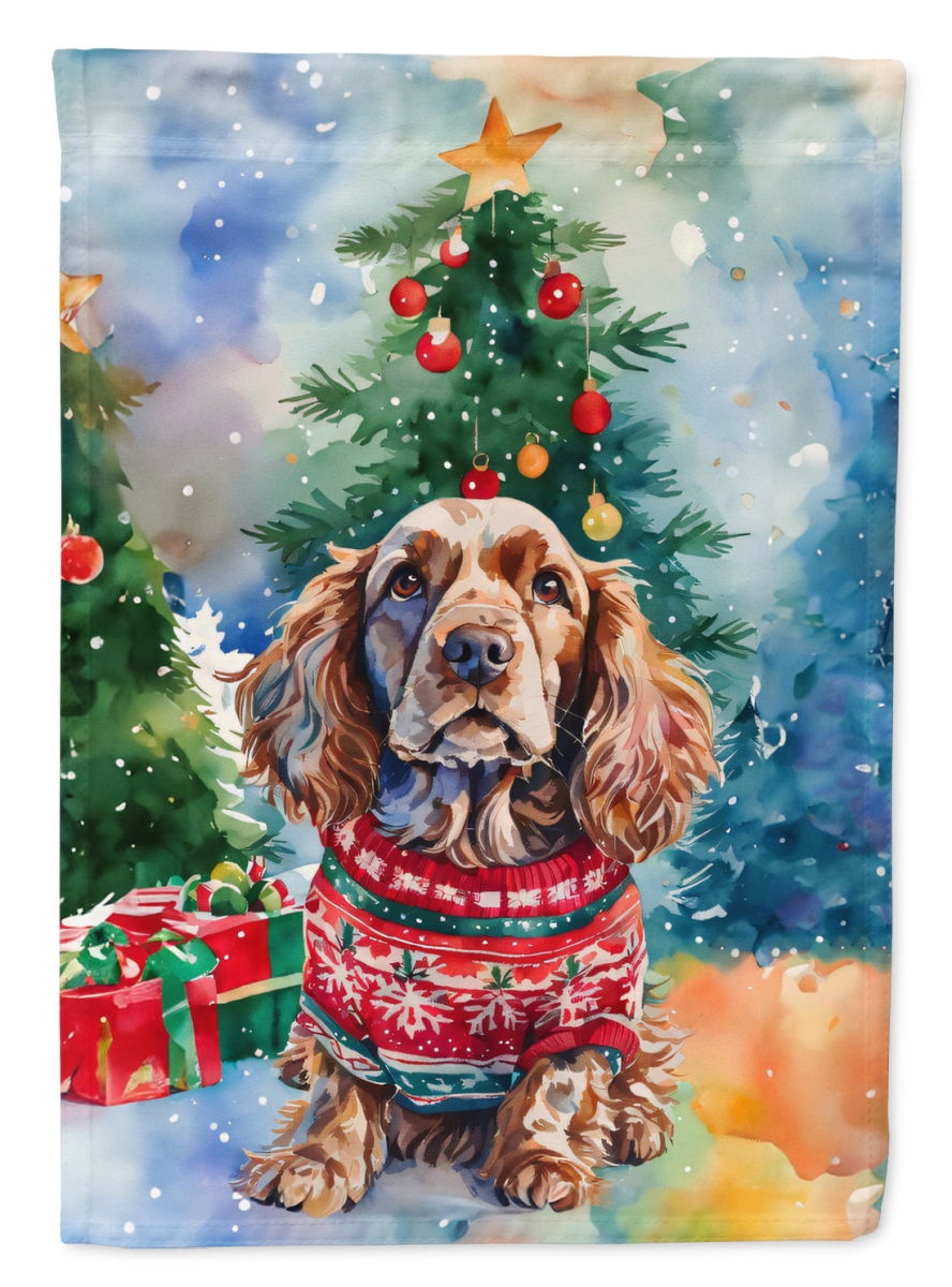 DAC3451CHF 40 x 28 in. Unisex English Cocker Spaniel Christmas Polyester House Flag