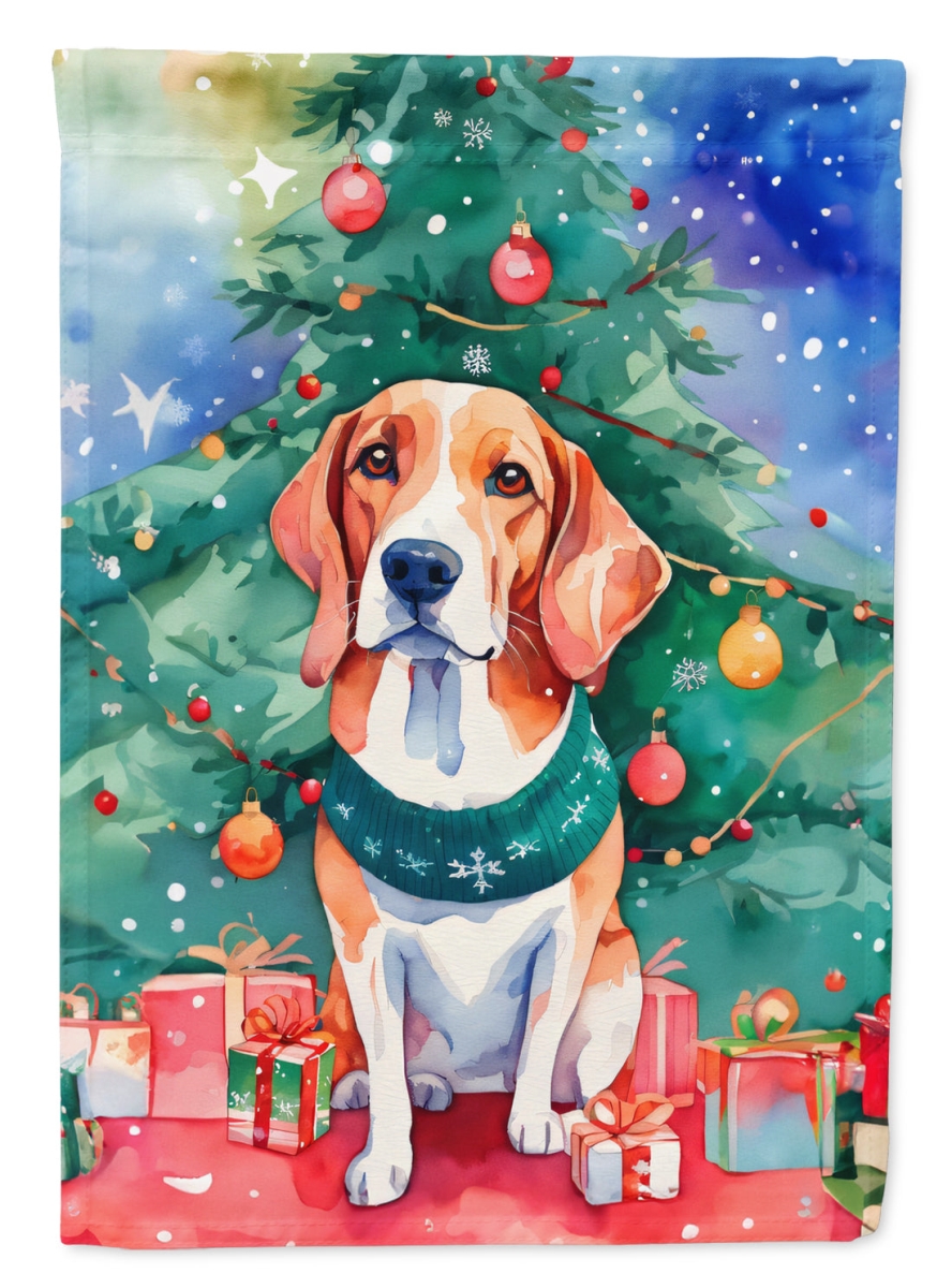 DAC3452CHF 40 x 28 in. English Foxhound Christmas Polyester House Flag