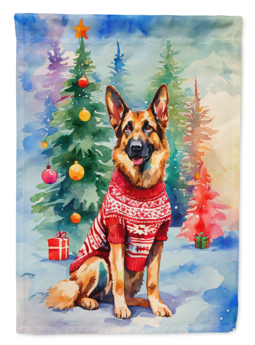 DAC3465CHF 40 x 28 in. German Shepherd Christmas Polyester House Flag