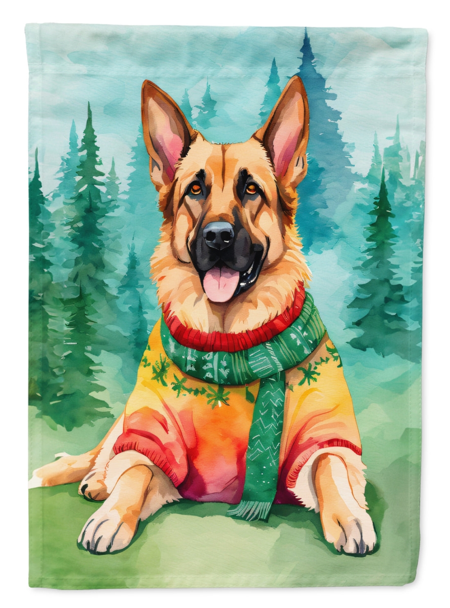 DAC3466CHF 40 x 28 in. German Shepherd Christmas Polyester House Flag