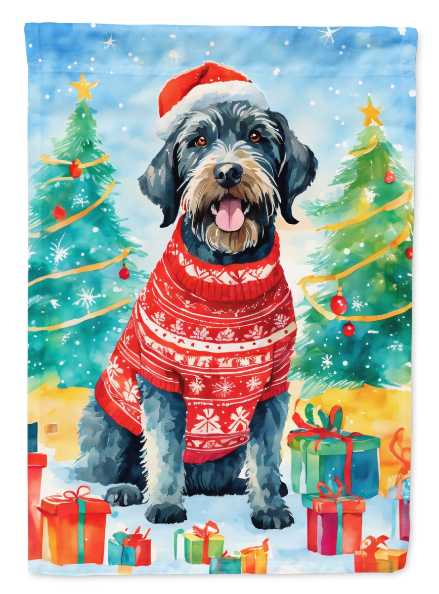 40 x 28 in. Unisex German Wirehaired Pointer Christmas Polyester House Flag