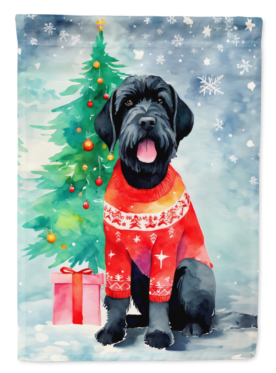 DAC3473CHF 40 x 28 in. Giant Schnauzer Christmas Polyester House Flag