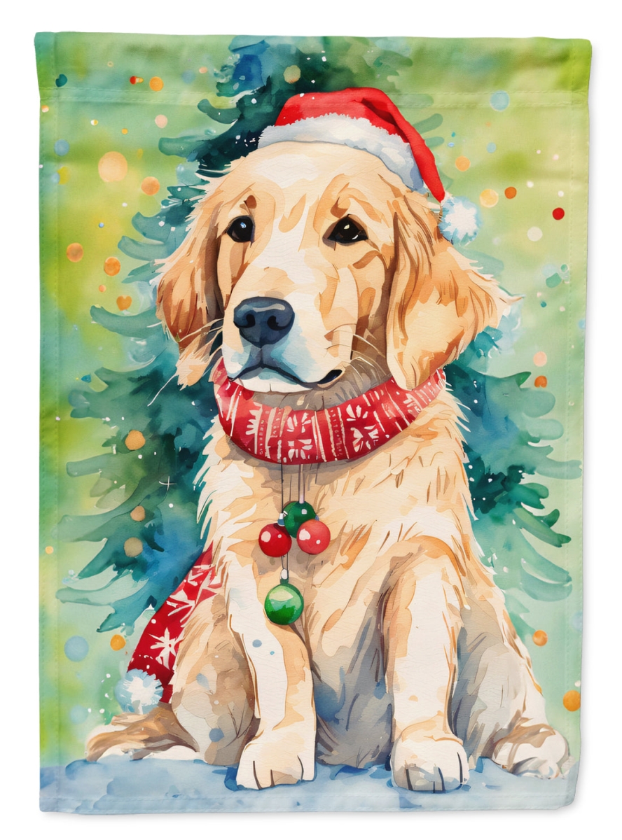 DAC3477CHF 40 x 28 in. Golden Retriever Christmas Polyester House Flag