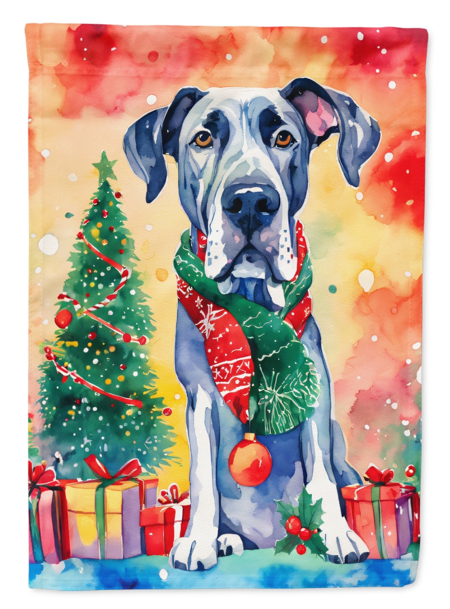 DAC3483CHF 40 x 28 in. Great Dane Christmas Polyester House Flag