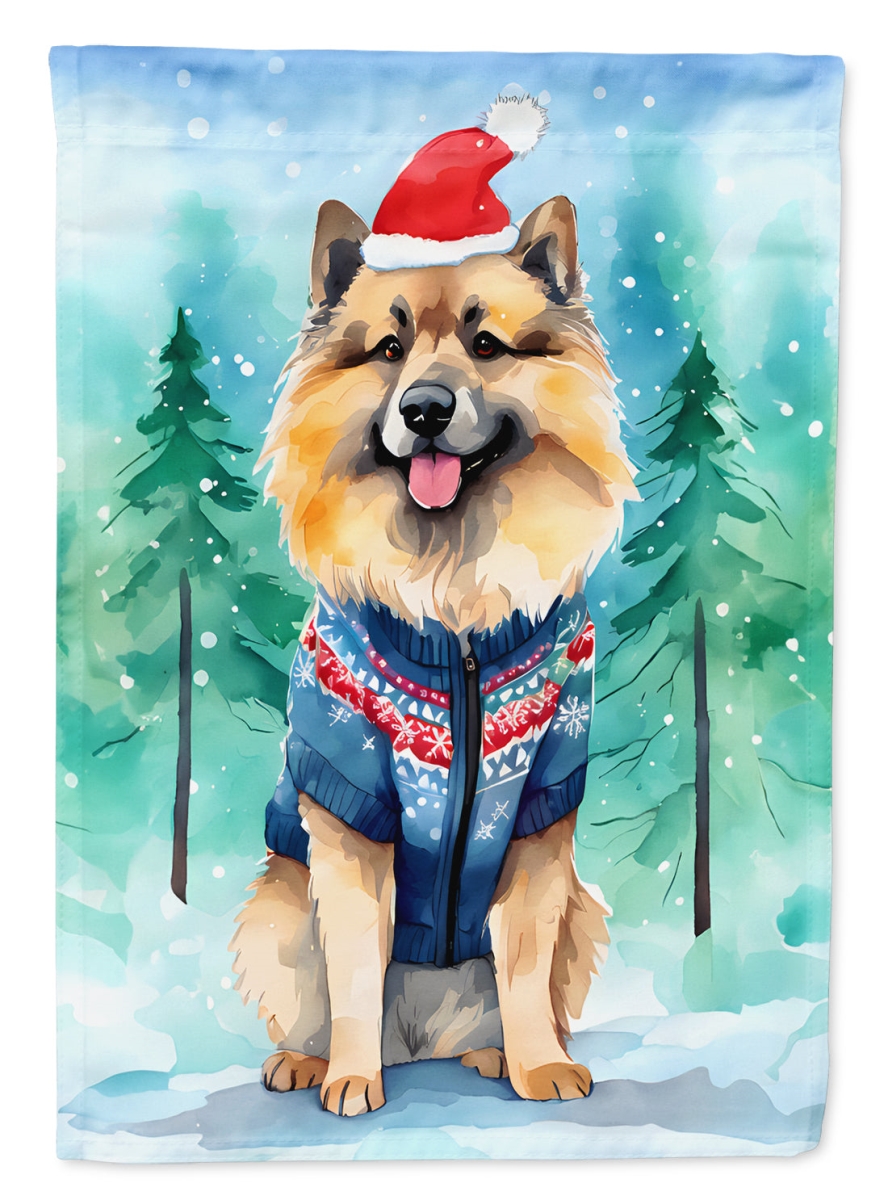 DAC3491CHF 40 x 28 in. Keeshond Christmas Polyester House Flag