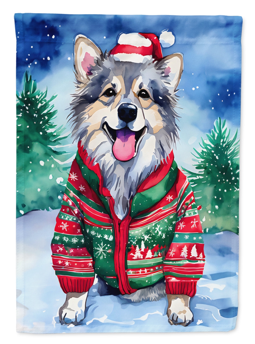 40 x 28 in. Unisex Keeshond Christmas Polyester House Flag