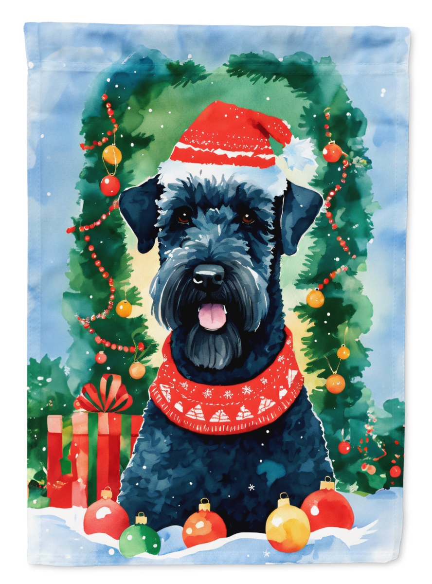40 x 28 in. Unisex Kerry Blue Terrier Christmas Polyester House Flag