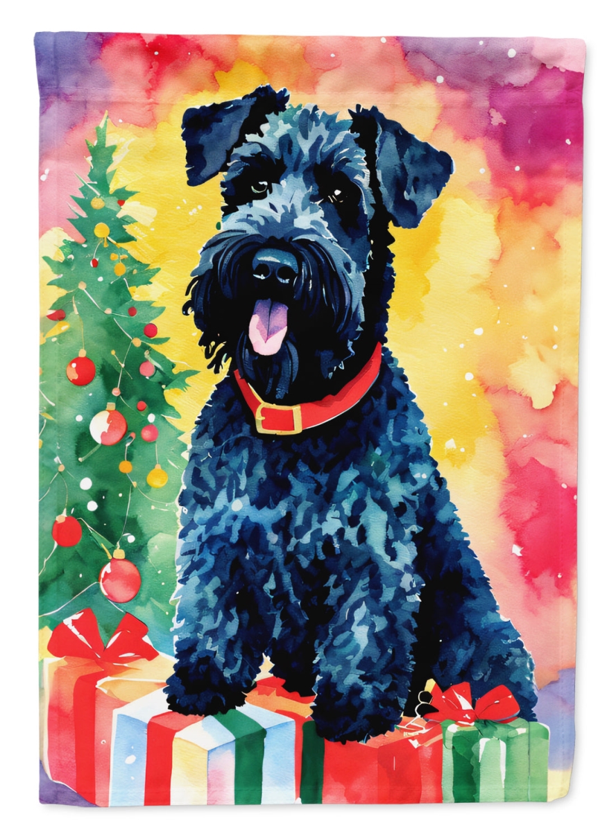 40 x 28 in. Unisex Kerry Blue Terrier Christmas Polyester House Flag