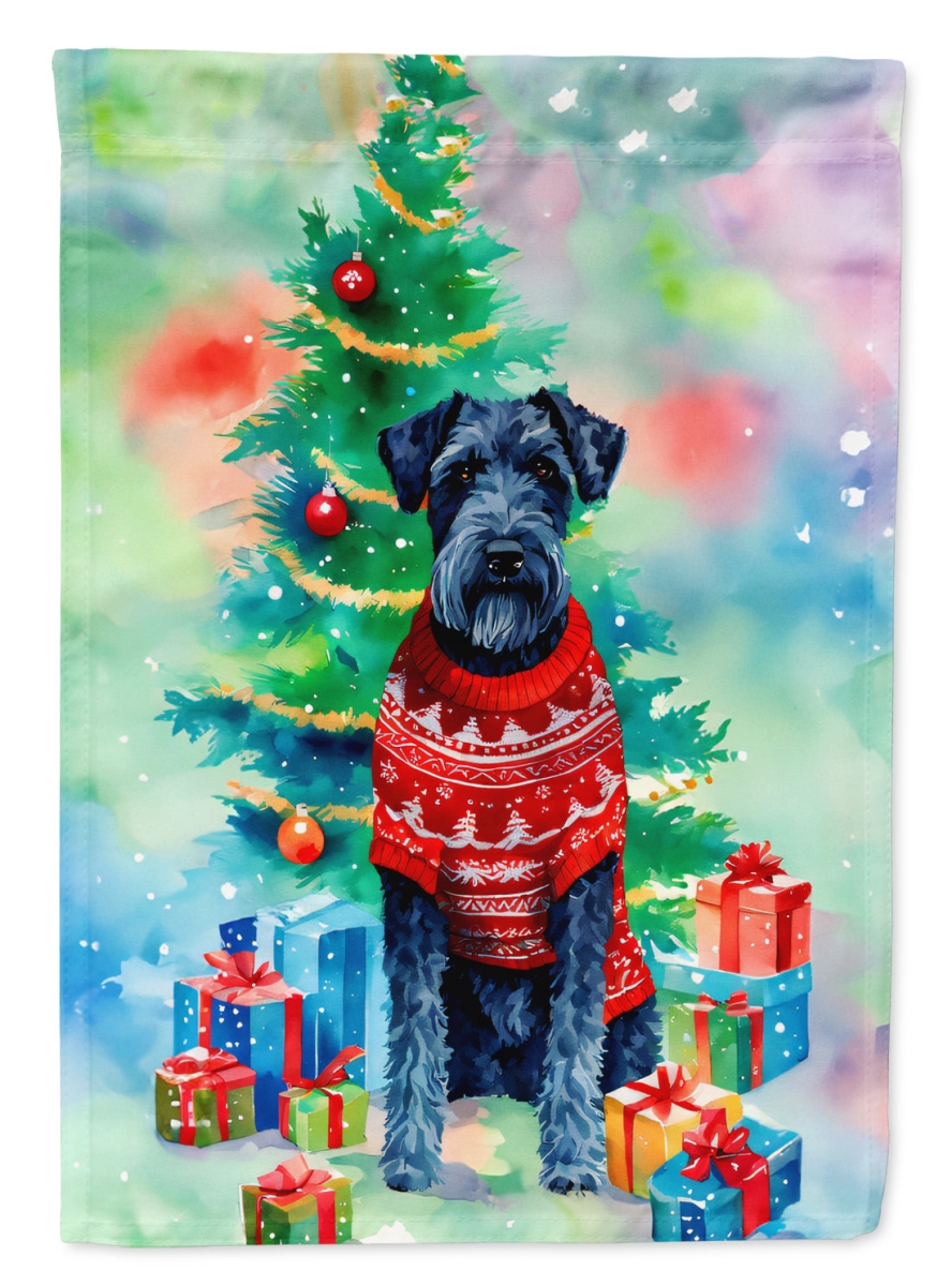 40 x 28 in. Unisex Kerry Blue Terrier Christmas Polyester House Flag