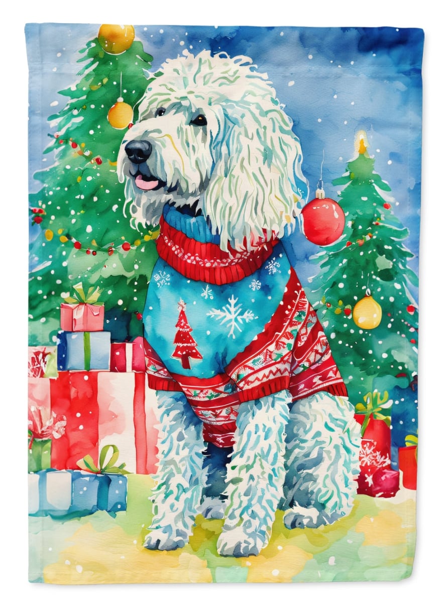 DAC3496CHF 40 x 28 in. Komondor Christmas Polyester House Flag