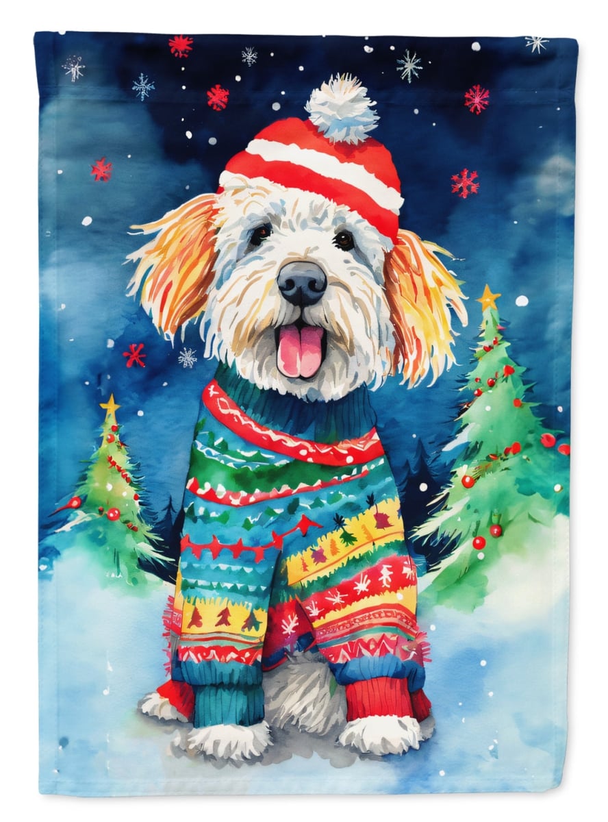 DAC3497CHF 40 x 28 in. Komondor Christmas Polyester House Flag