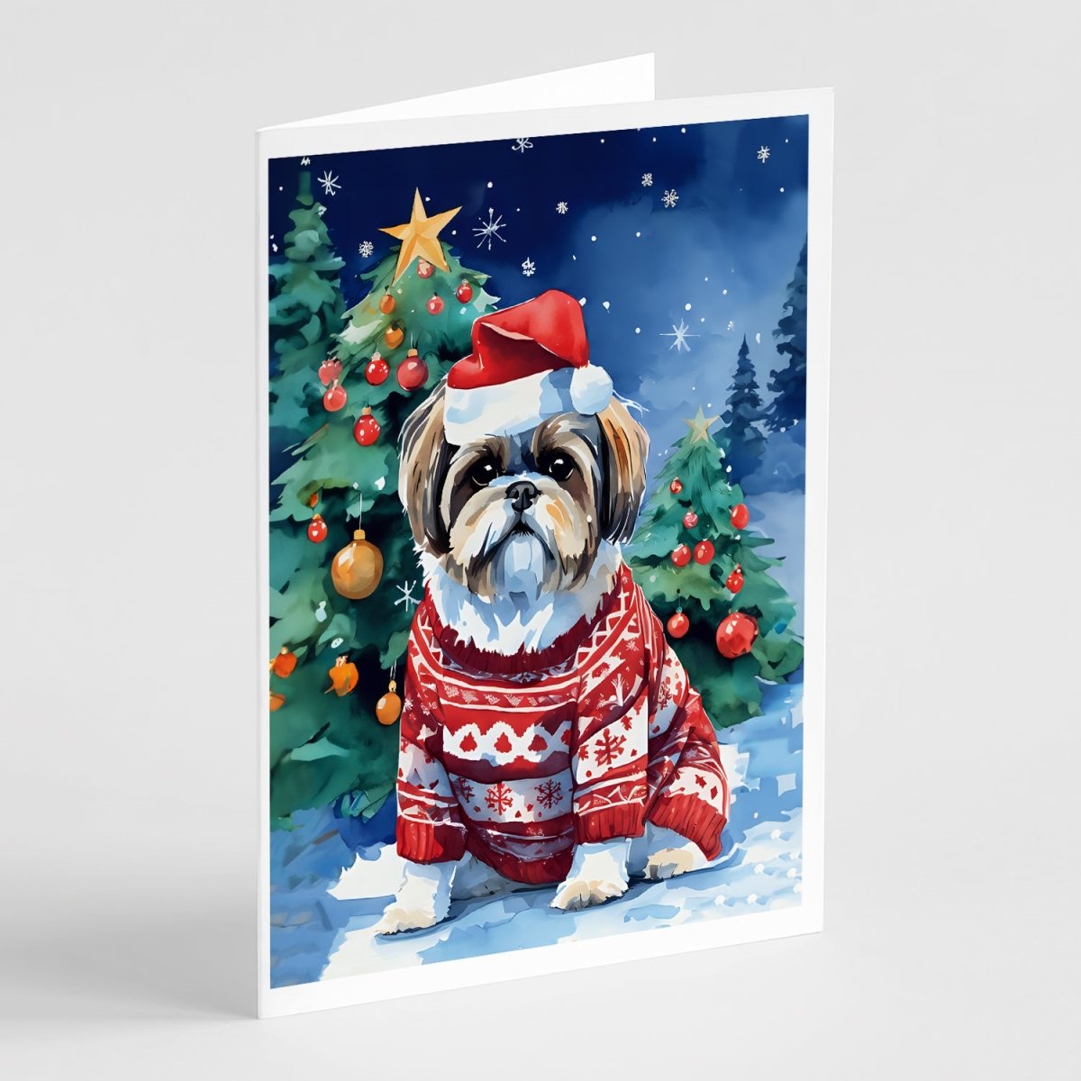 5 x 7 in. Unisex Shih Tzu Christmas Greeting Cards - Pack of 8 -  PartyPros, PA4379253